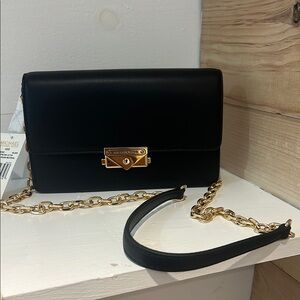 Michael Kors Black Crossbody Bag with Gold Accents